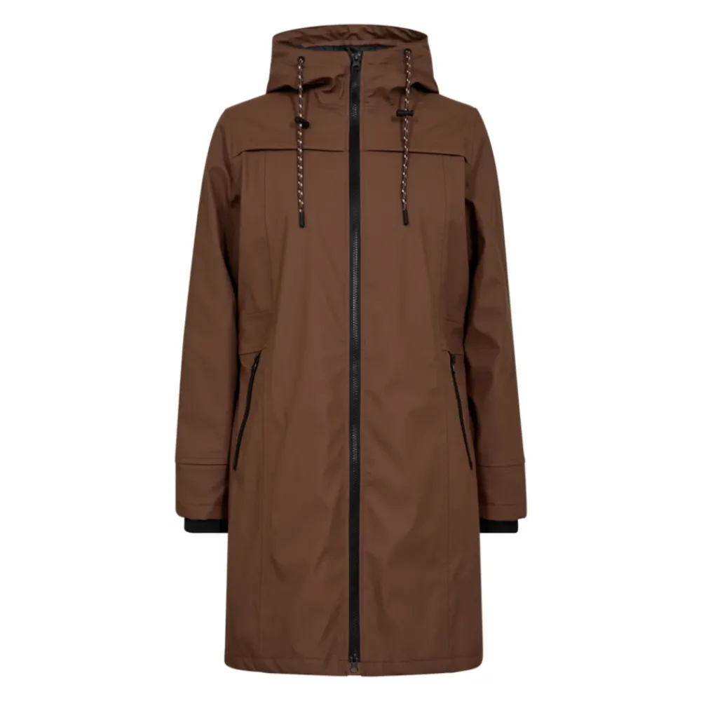 DAMES FREEQUENT Trenchcoats & Mantels^Waterdichte Gewatteerde Regenjas met Capuchon