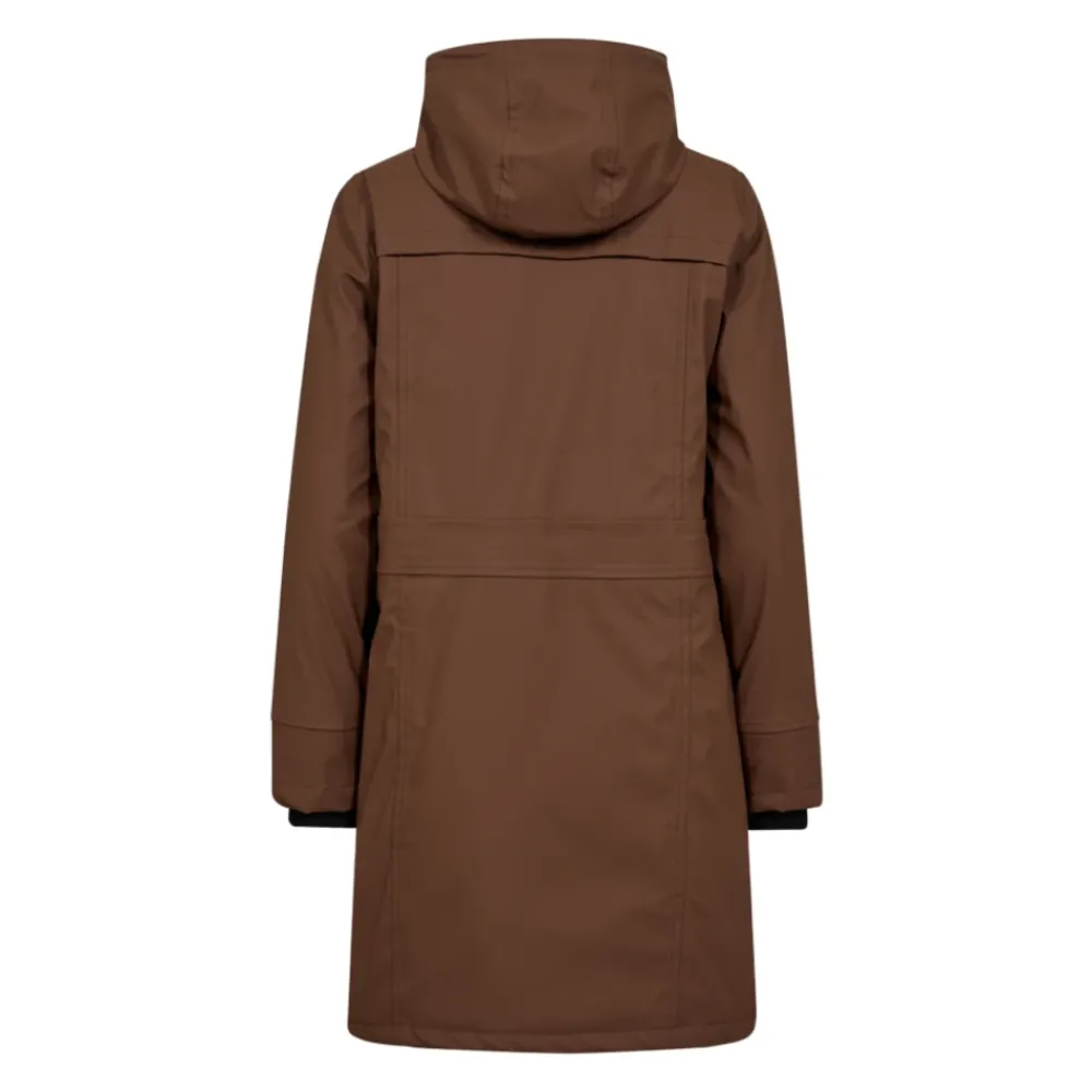 DAMES FREEQUENT Trenchcoats & Mantels^Waterdichte Gewatteerde Regenjas met Capuchon