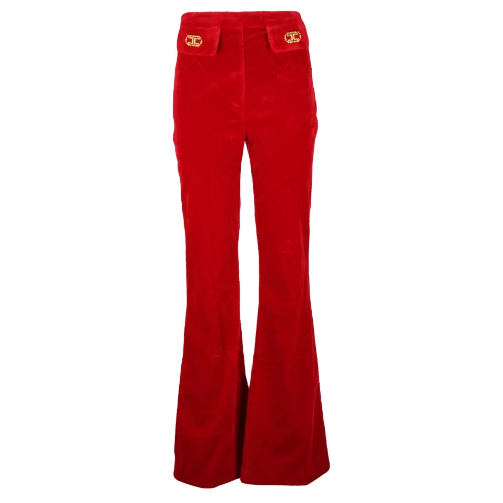 DAMES Elisabetta Franchi Broeken^Wide Trousers In Velluto