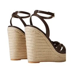 DAMES Twinset Wig Sandalen in Koord en Leer