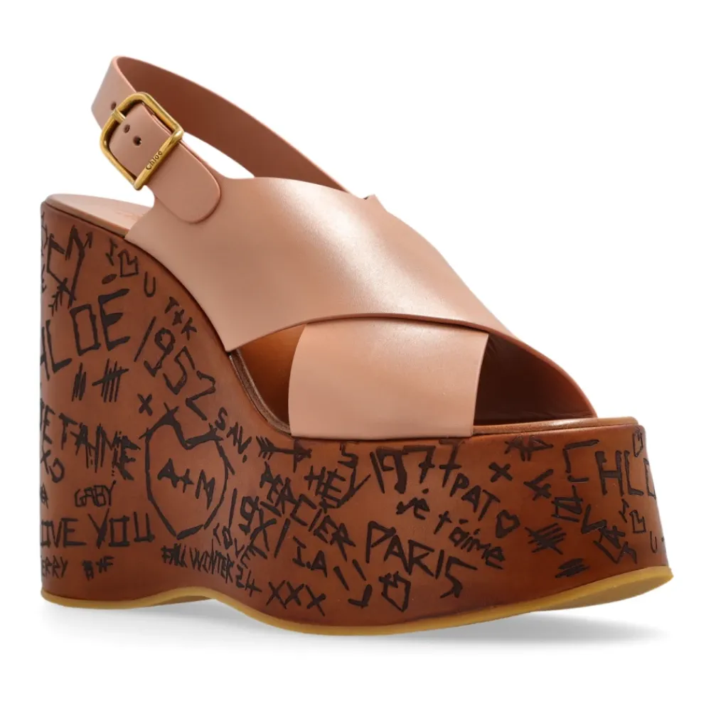 DAMES Chloé Sleehakken^Wig sandalen Maxime