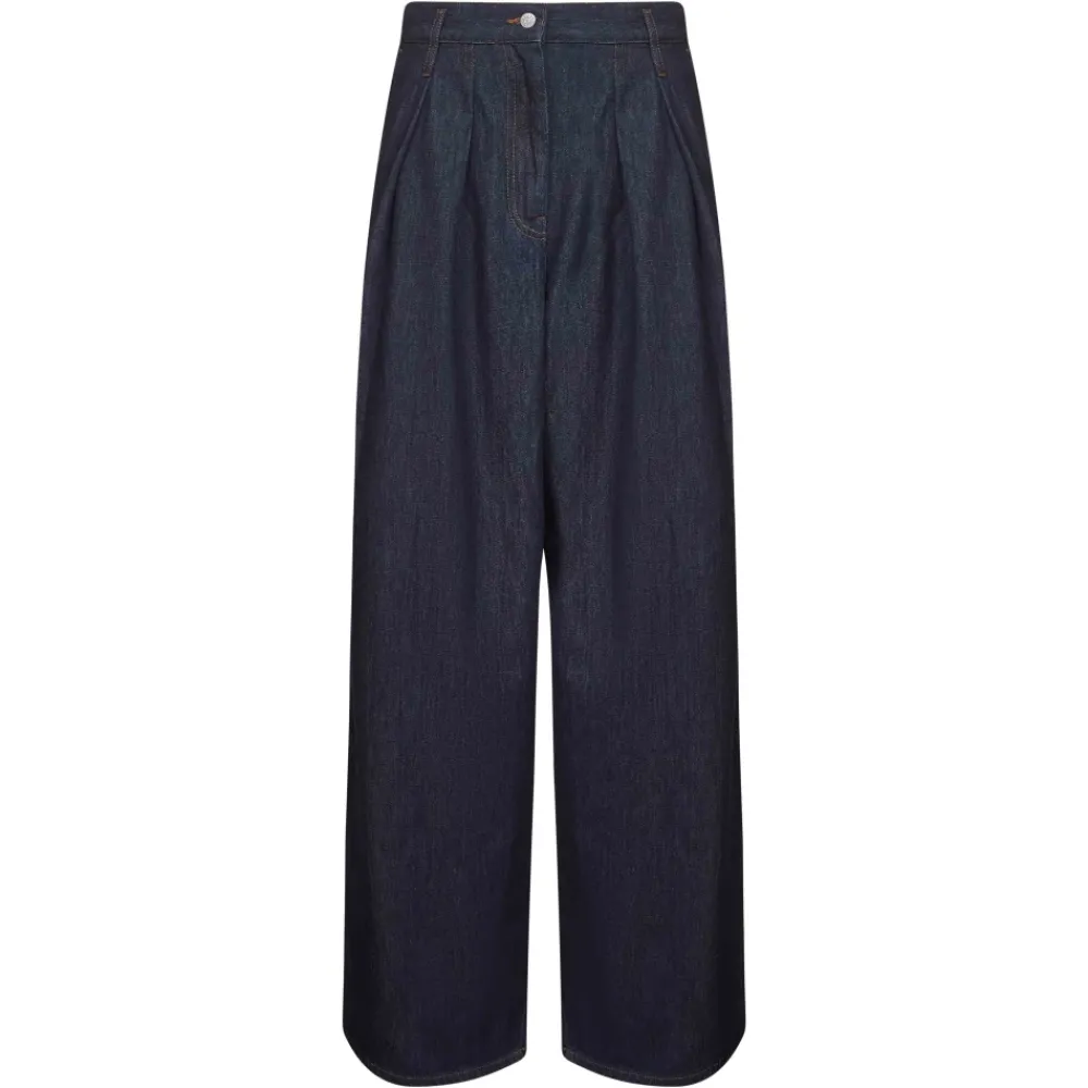 DAMES Dries Van Noten Jeans^Wijde Indigo Denim Jeans