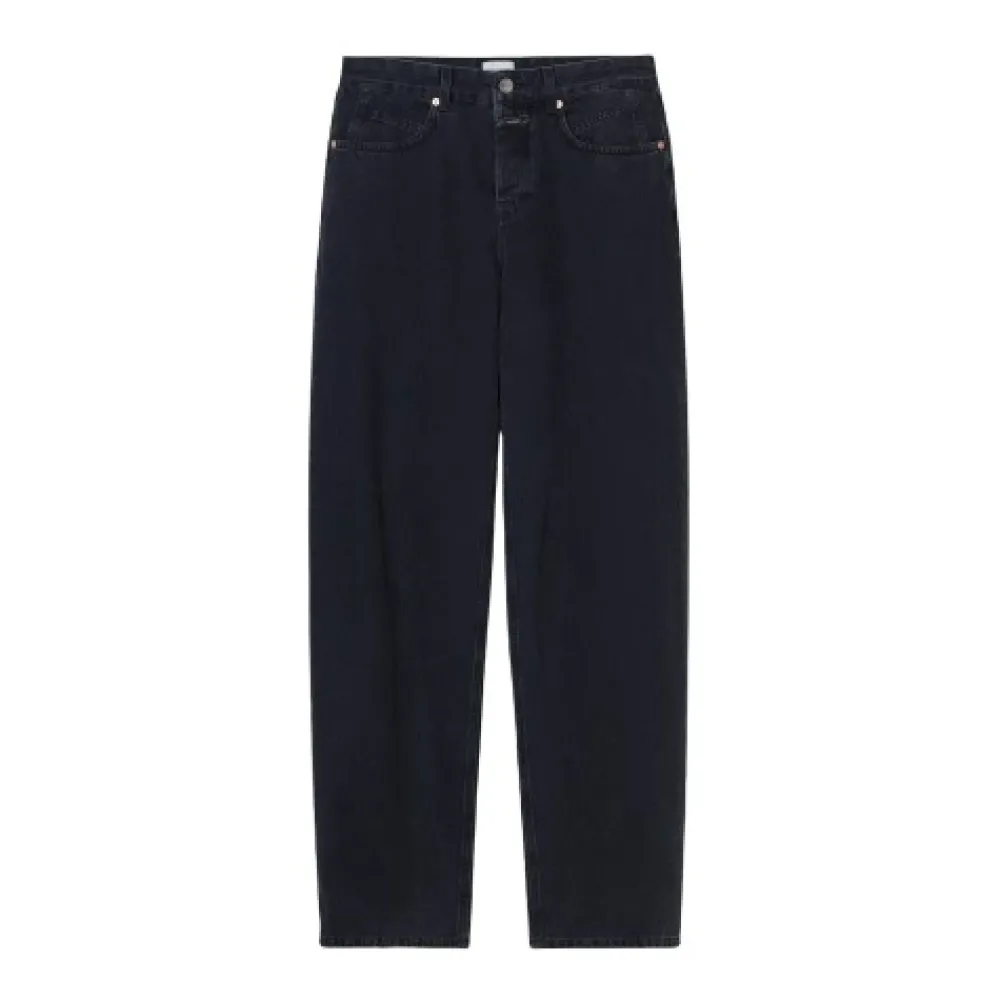 DAMES Closed Jeans^Wijde Pijp Denim Jeans