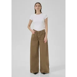 DAMES My Essential Wardrobe Jeans^Wijde Pijp Tabakse Broek