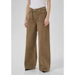DAMES My Essential Wardrobe Jeans^Wijde Pijp Tabakse Broek