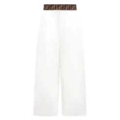Fendi Wijde Pijpen Broek met Logo Tailleband
