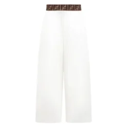 Fendi Wijde Pijpen Broek met Logo Tailleband