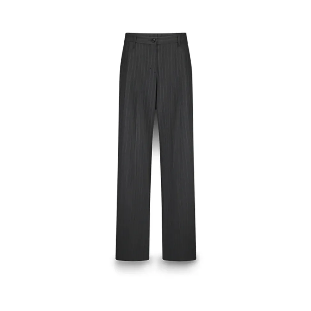 DAMES Summum Woman Wijde Pinstripe Broek Antraciet