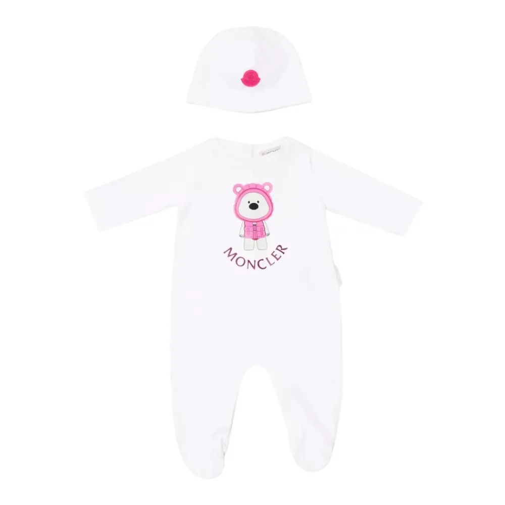 Moncler Bodysuits & Sets^te beer pyjama met muts