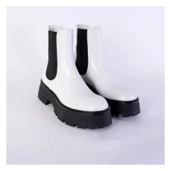 DAMES Alexander McQueen Chelseaboots^Witte en e leren Chelsea laarzen