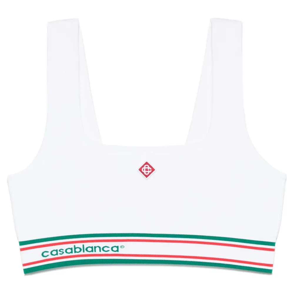 DAMES Casablanca te Geribbelde Naadloze Top met Diamant Monogram