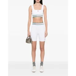 DAMES Casablanca te Geribbelde Naadloze Top met Diamant Monogram