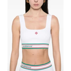 DAMES Casablanca te Geribbelde Naadloze Top met Diamant Monogram