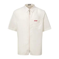 Heren Dior Overhemden^te Half Zip Shirt met Logo