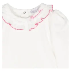 Monnalisa Bodysuits & Sets^te Katoenen Jersey Top met Ruchekraag