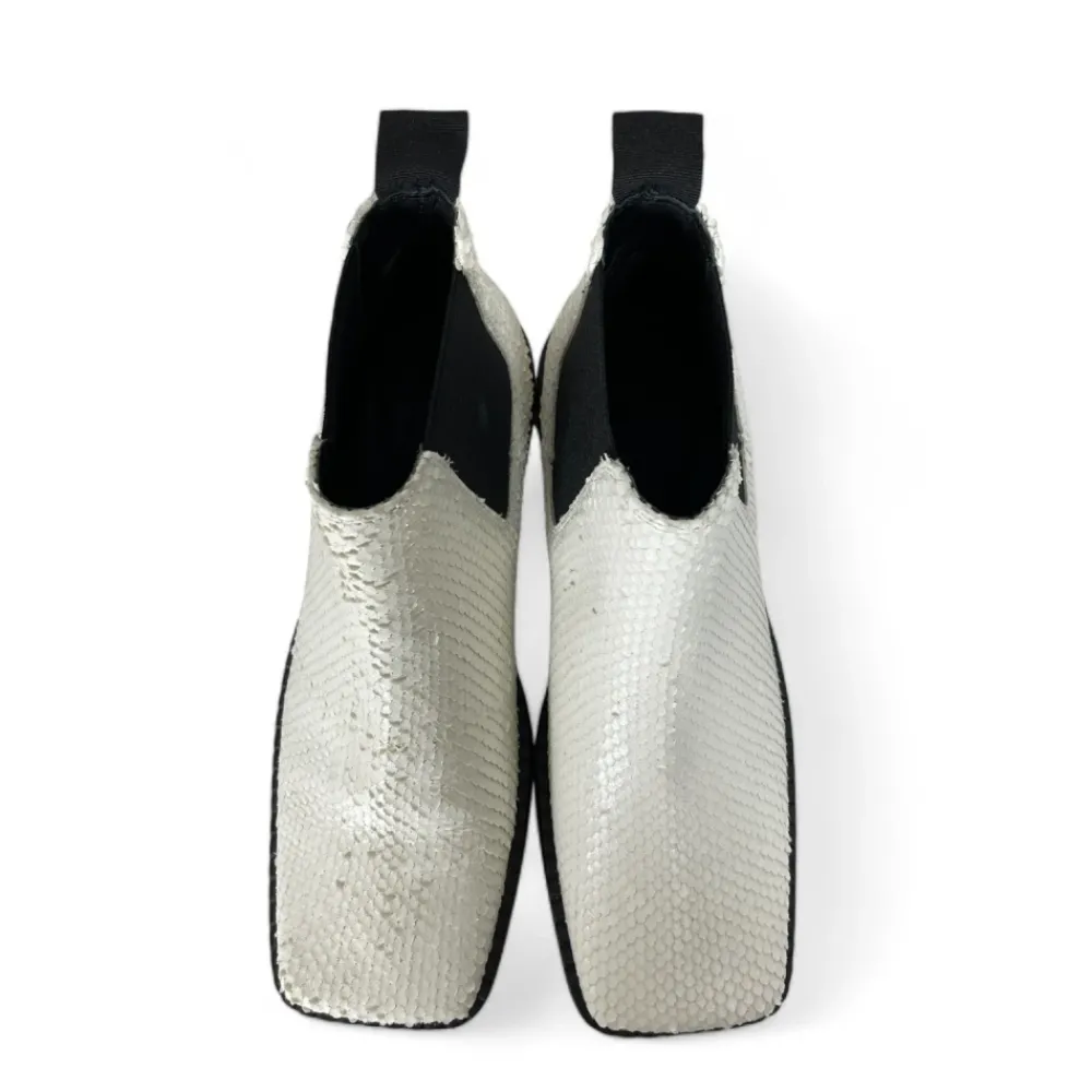 DAMES Vic Matié Chelseaboots^te leren enkellaars reptielpatroon