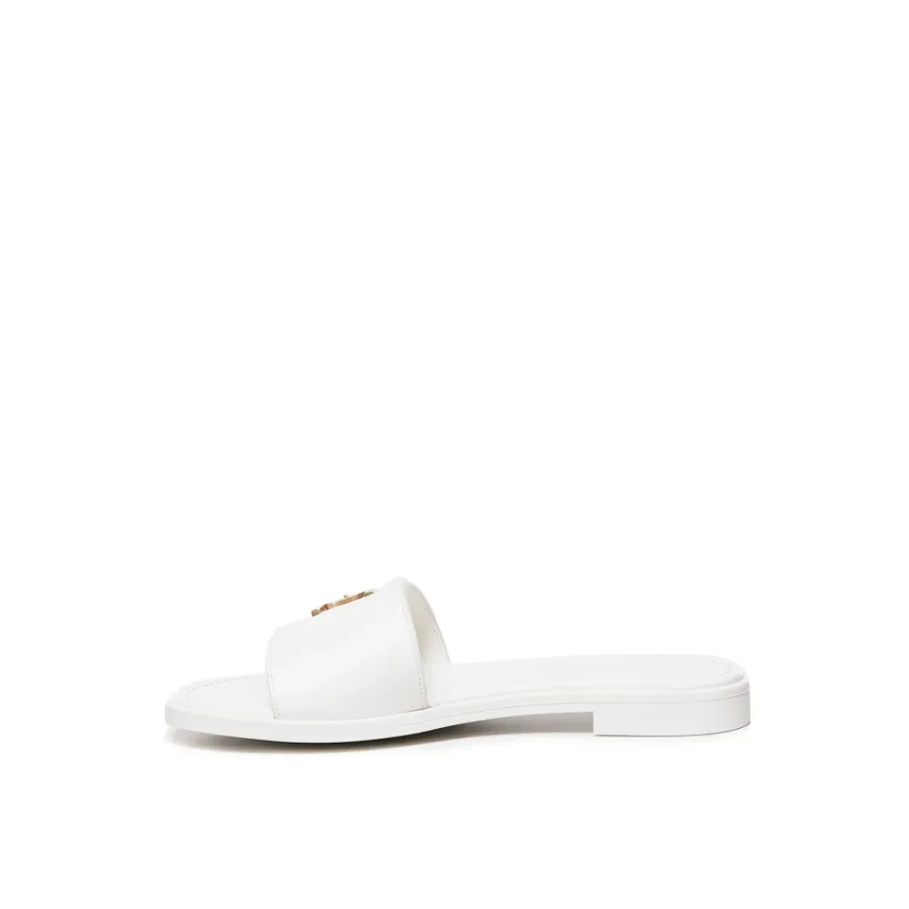 DAMES Chloé te leren sandalen met gesp en microhak