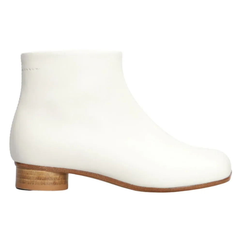 Maison Margiela te Leren Vierkante Neus Schoenen met Rits