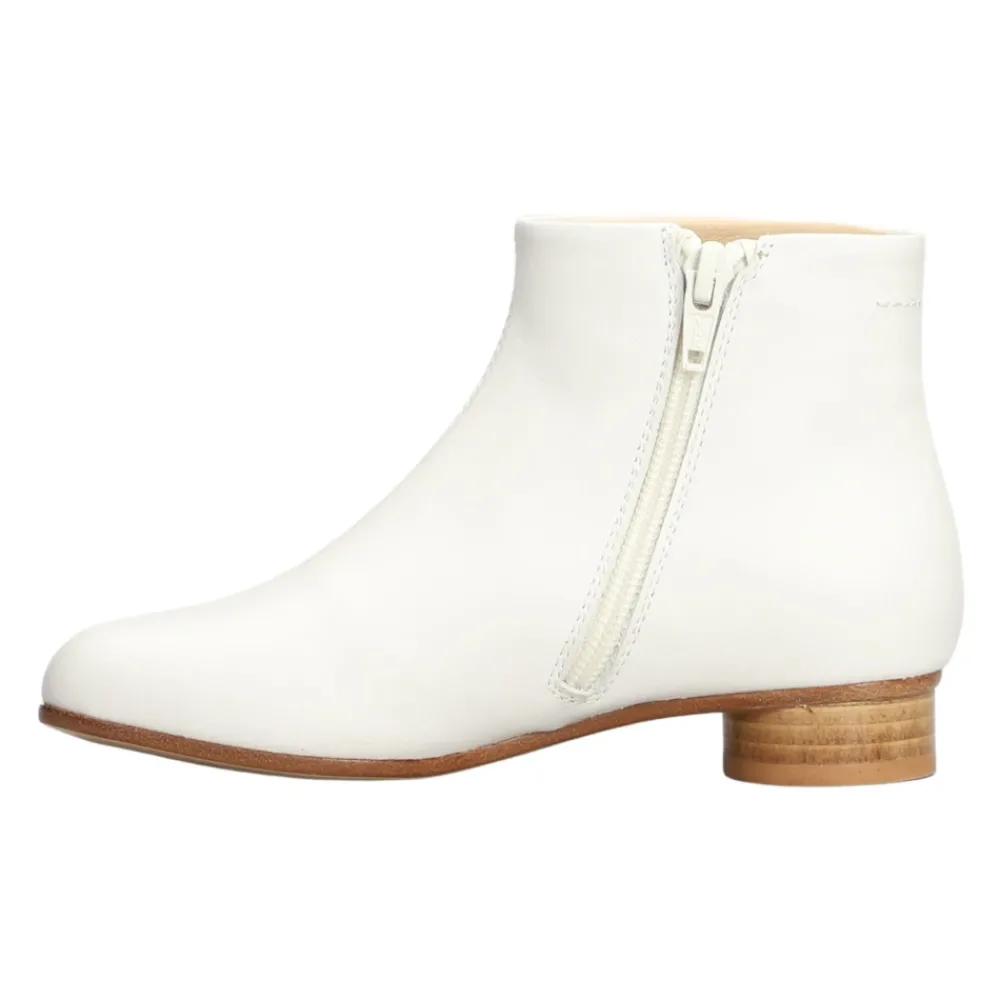 Maison Margiela te Leren Vierkante Neus Schoenen met Rits