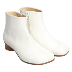 Maison Margiela te Leren Vierkante Neus Schoenen met Rits