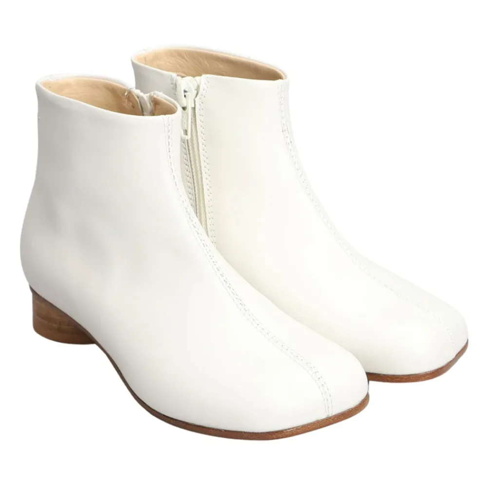 Maison Margiela te Leren Vierkante Neus Schoenen met Rits