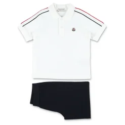 Moncler Witte Overall met Tricolour Afwerking