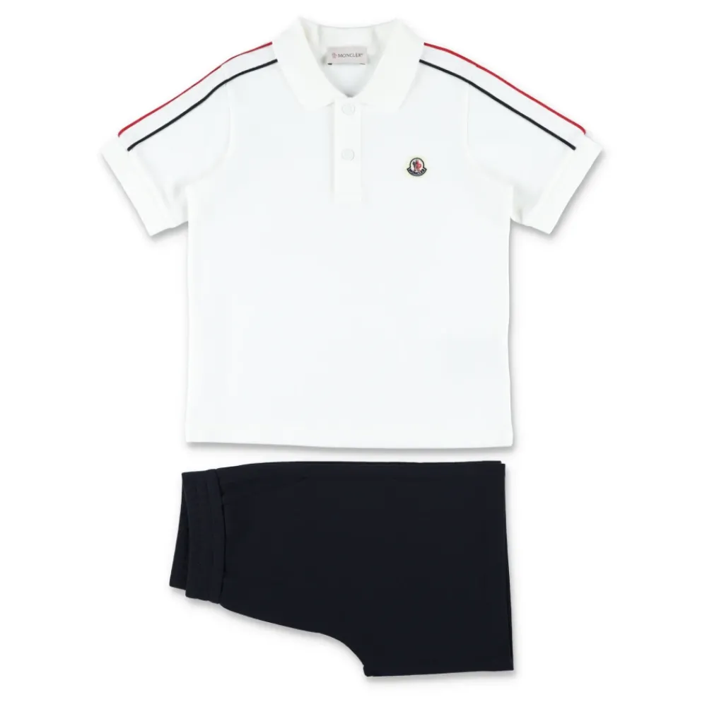 Moncler Witte Overall met Tricolour Afwerking