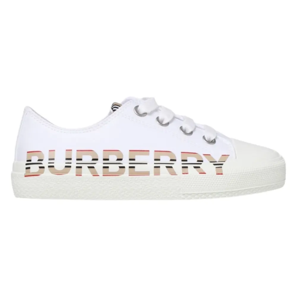 Burberry te platte schoenen met iconisch streepmotief en logo-opdruk