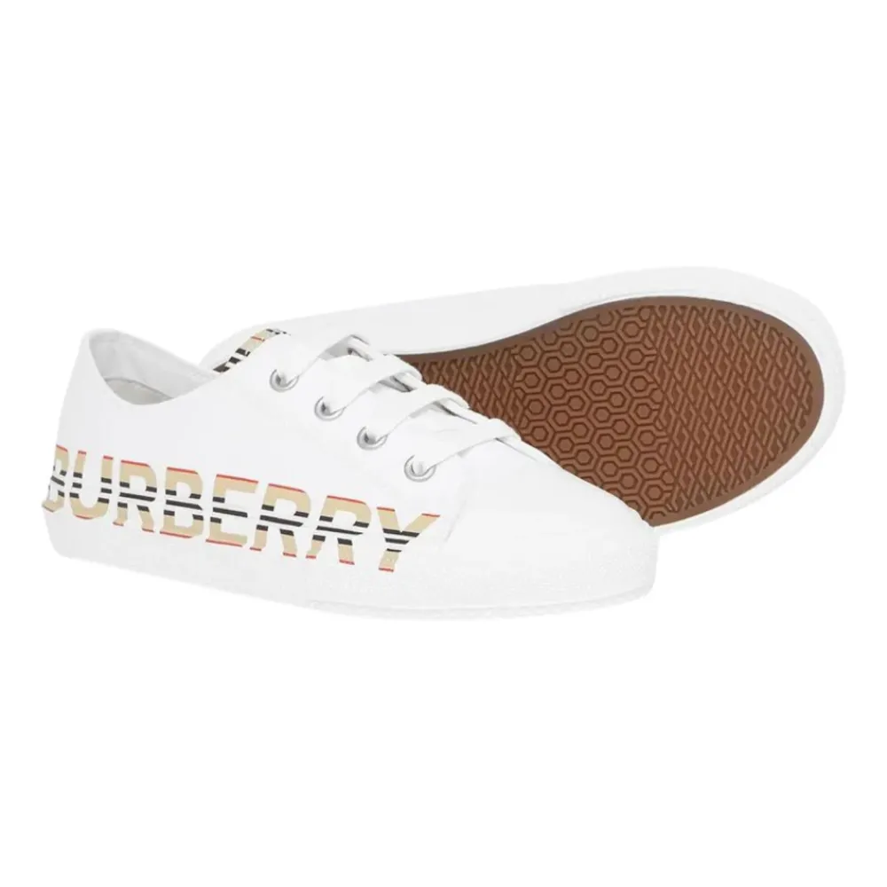 Burberry te platte schoenen met iconisch streepmotief en logo-opdruk