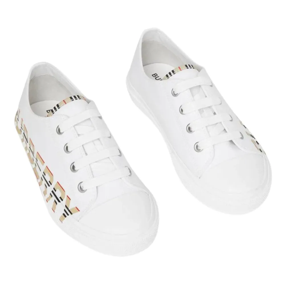 Burberry te platte schoenen met iconisch streepmotief en logo-opdruk