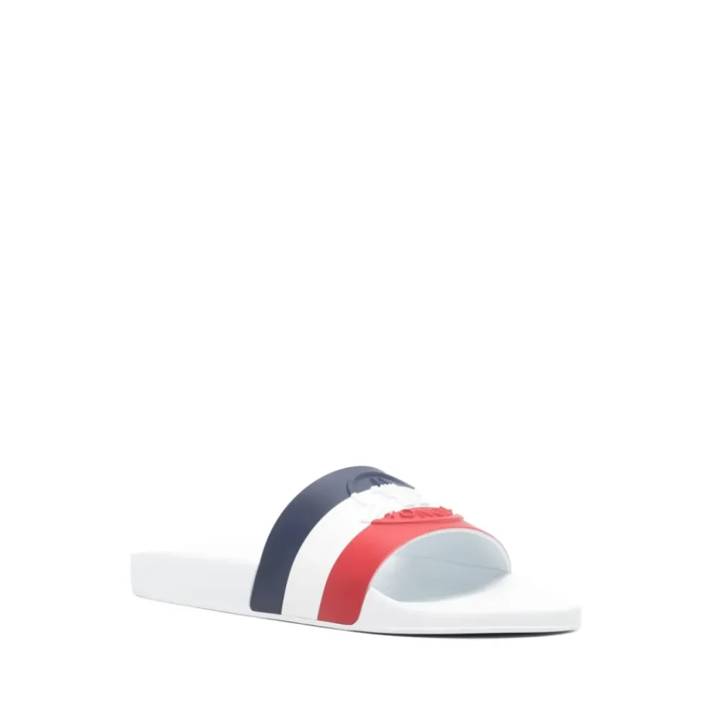 Heren Moncler te Slide Sandalen met Logoband