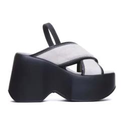 DAMES Vic Matié Witte Slingback Crossover Strap Sandalen