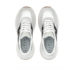 DAMES Hogan Wit/Zwarte Leren Sneakers