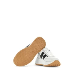 DAMES Hogan Wit/Zwarte Leren Sneakers