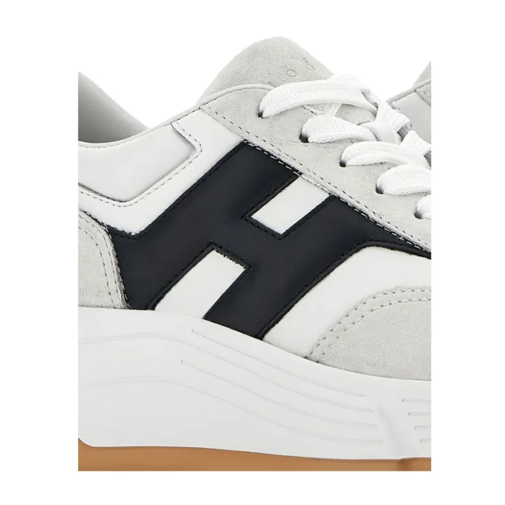 DAMES Hogan Wit/Zwarte Leren Sneakers