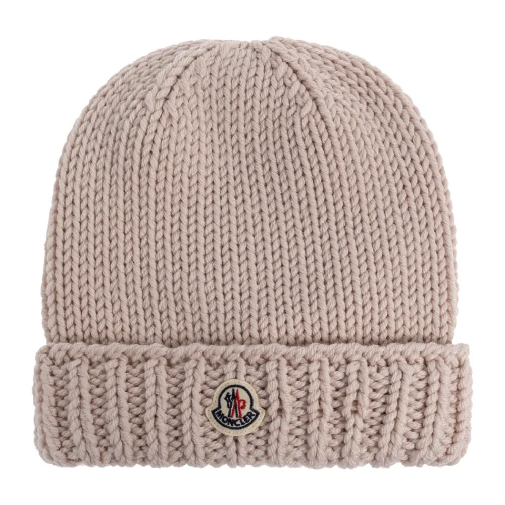 Moncler Wollen Beanie met Logo Patch