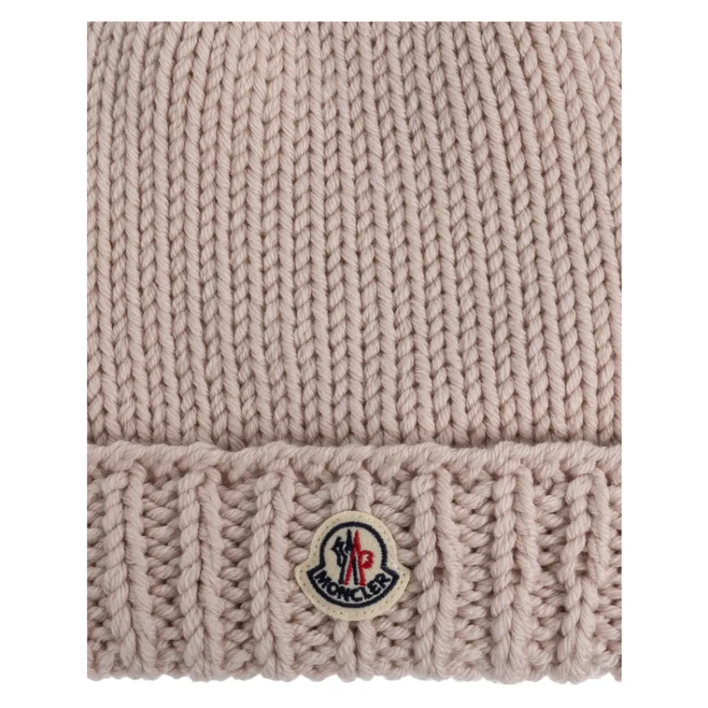 Moncler Wollen Beanie met Logo Patch