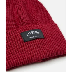 Iceberg Mutsen En Petten^Wollen Beanie Muts met Zwarte Patch en Logo