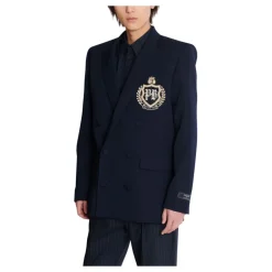 Heren Balmain Wollen blazer met kristal patch