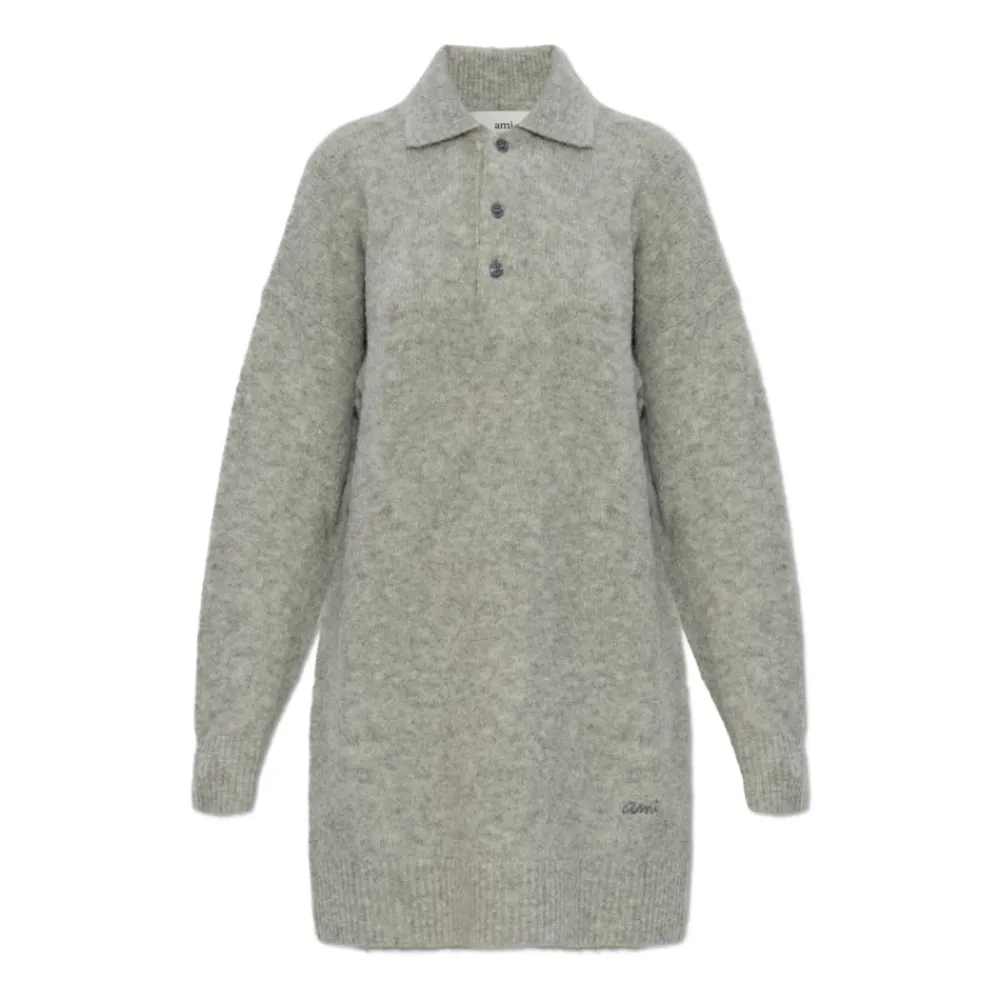 DAMES Ami Paris Jurken^Wollen jurk met kraag