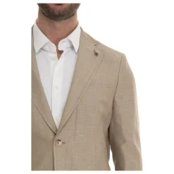 Heren Paoloni Wollen Linnen Jas met Zakken