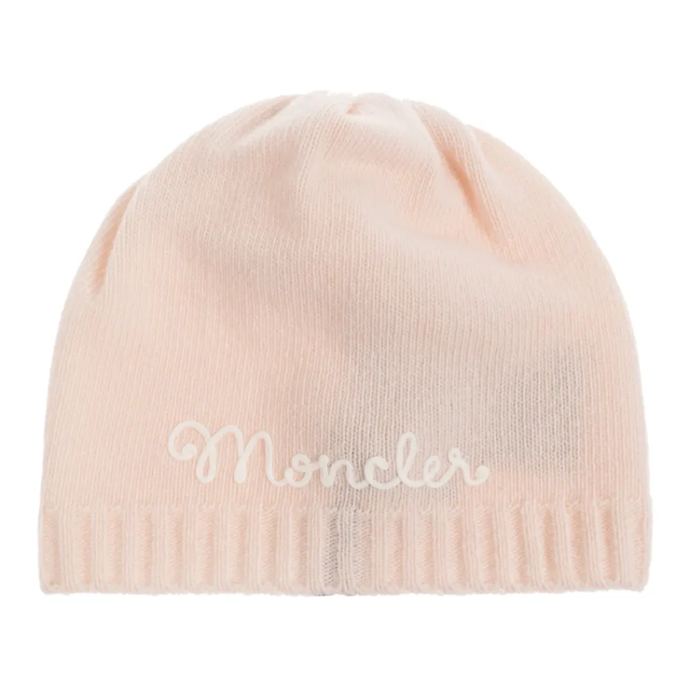 Moncler Mutsen En Petten^Wollen muts met geborduurd logo