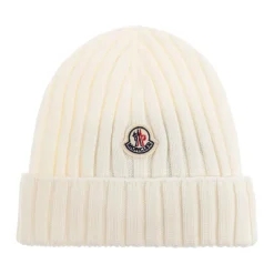 Moncler Mutsen En Petten^Wollen muts met logopatch