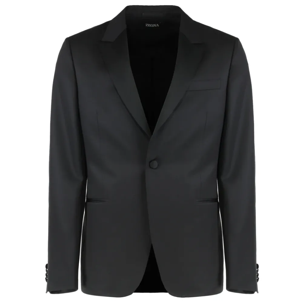 Heren Zegna Kostuums^Wollen pak met mohair, tweedelig