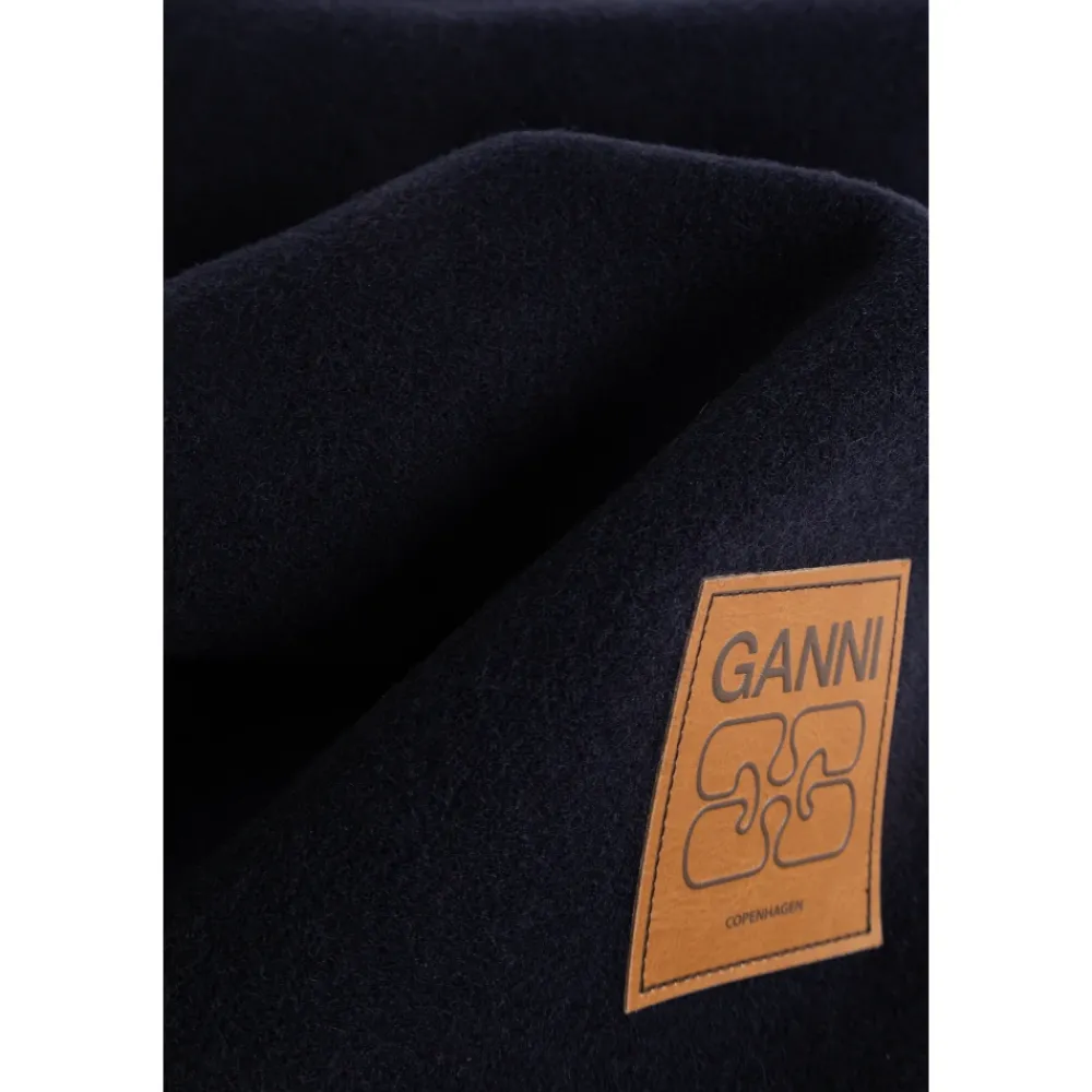 DAMES Ganni Wollen Sjaal Met Logo