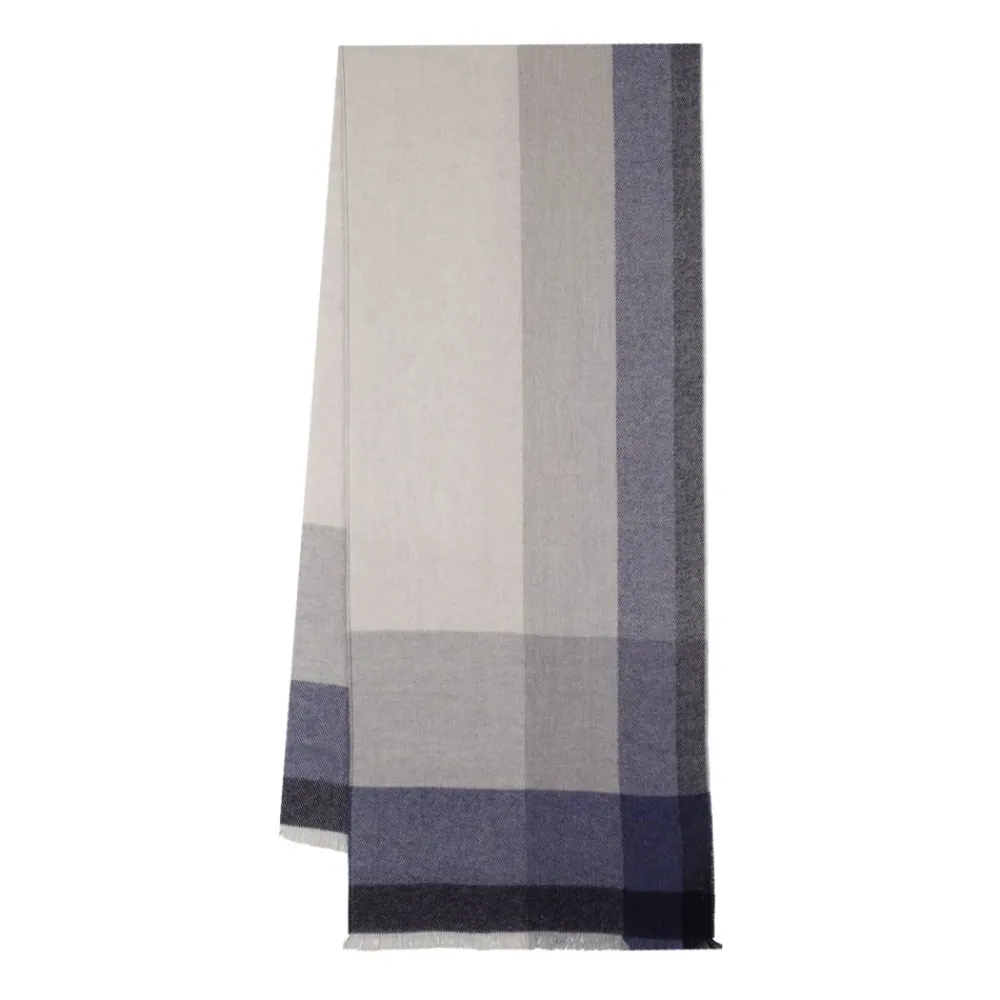 Heren Brunello Cucinelli Sjaals^Wool and Cashmere Checked Twill Scarf