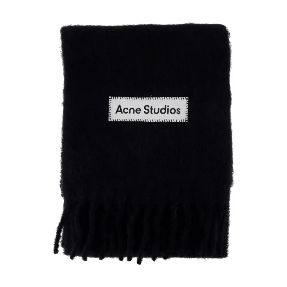 Heren Acne Studios Wool Logo Scarf