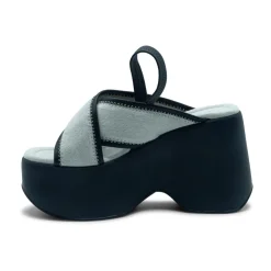 DAMES Vic Matié Sleehakken^Yoko Slipper Zandkleurig/Zwart Denim