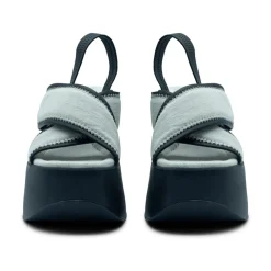 DAMES Vic Matié Sleehakken^Yoko Slipper Zandkleurig/Zwart Denim