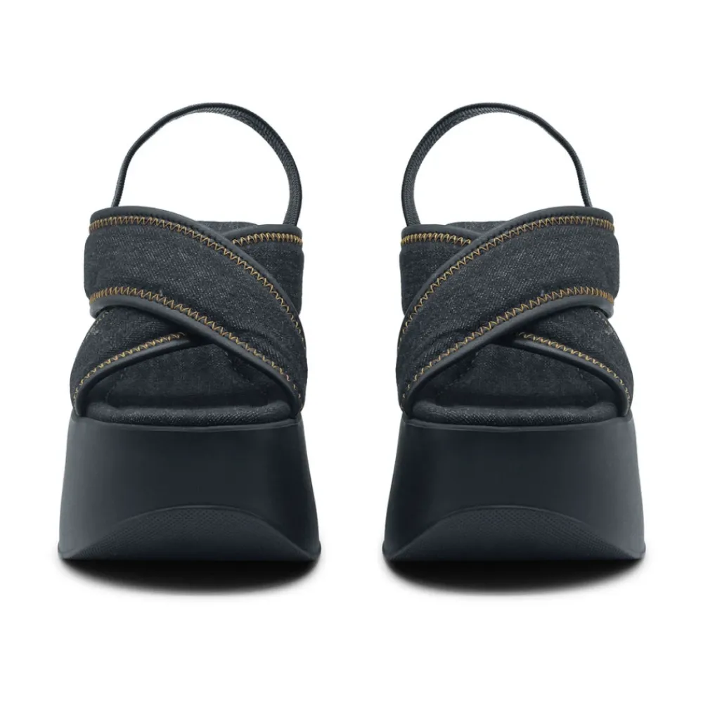 DAMES Vic Matié Sleehakken^Yoko e denim slof